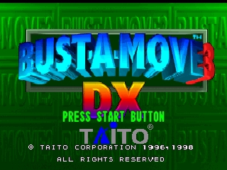 Bust-A-Move 3 DX (Europe) Title Screen